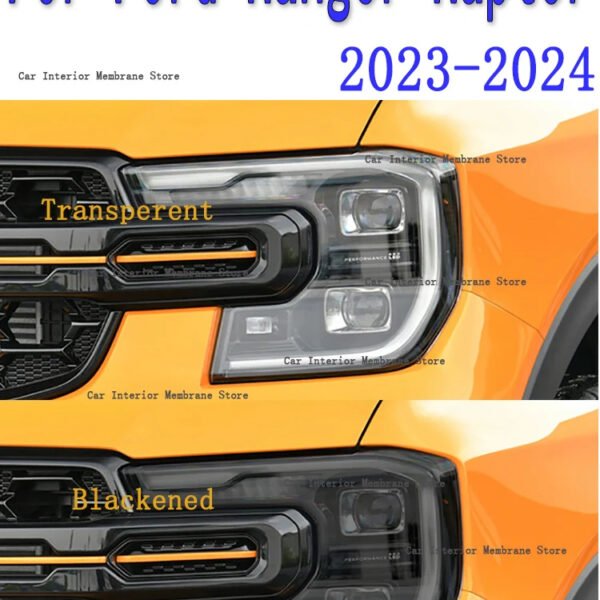 For Ford Ranger Raptor 2024 Car Exterior Headlight Anti-scratch Front Lamp Tint TPU Protective Film Cover Repair Accessories