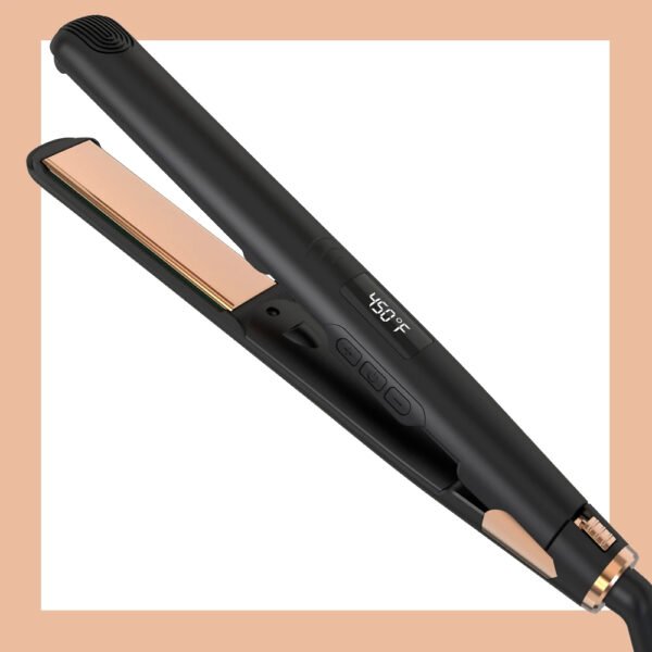 LISAPRO Original Ceramic Hair Straightening Flat Iron  1&quote; Plates |Black  Professional Salon Model Hair Straightener & Curler
