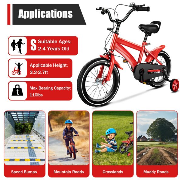 Children's Bicycle 2-11 Years Old Bicycle Student Child Bicycle 14 Inch Kids Bike High Quality