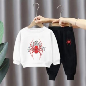 Autumn Baby Boy Girls Clothes Set Kid Red Spider Sweatshirts Pullover Top And Pants 2 Pieces Suit Children Casual Tracksuits