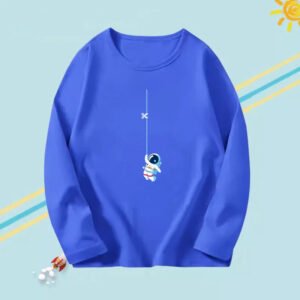 3-14years Boys Funny Astronaut Rope print T-shirt Kids Tops Teens o-neck Long Sleeve Spring Autumn Cool Fashion Clothes